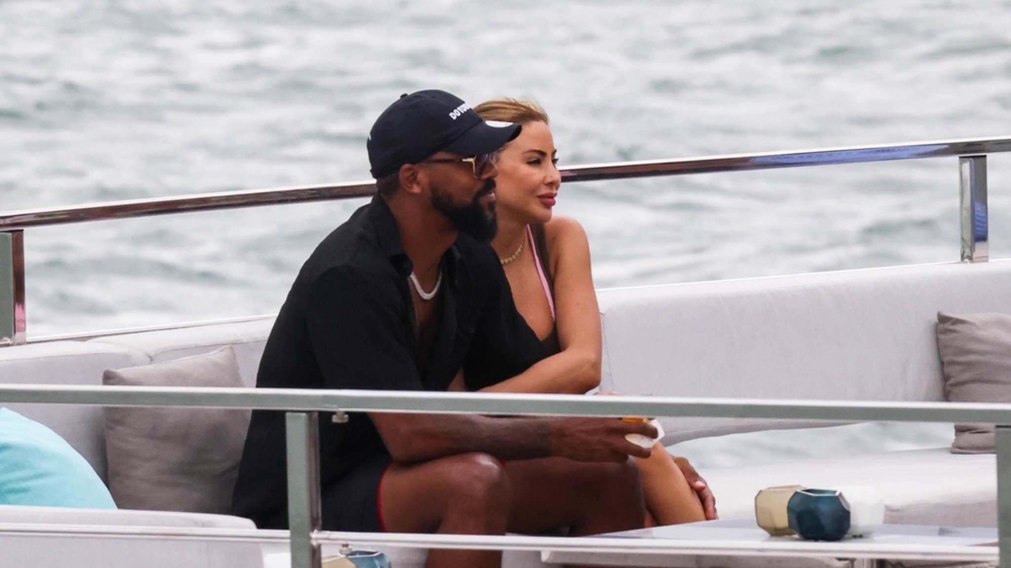 Larsa Pippen And Marcus Jordan Kiss During Boat Trip