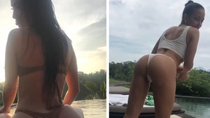 Johnny Manziel's Wife Bre Tiesi Flexes Butt Muscle Poolside in Bali
