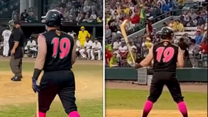 Amateur League Baseball Player Uses Flaming Bat To Hit Single During Game
