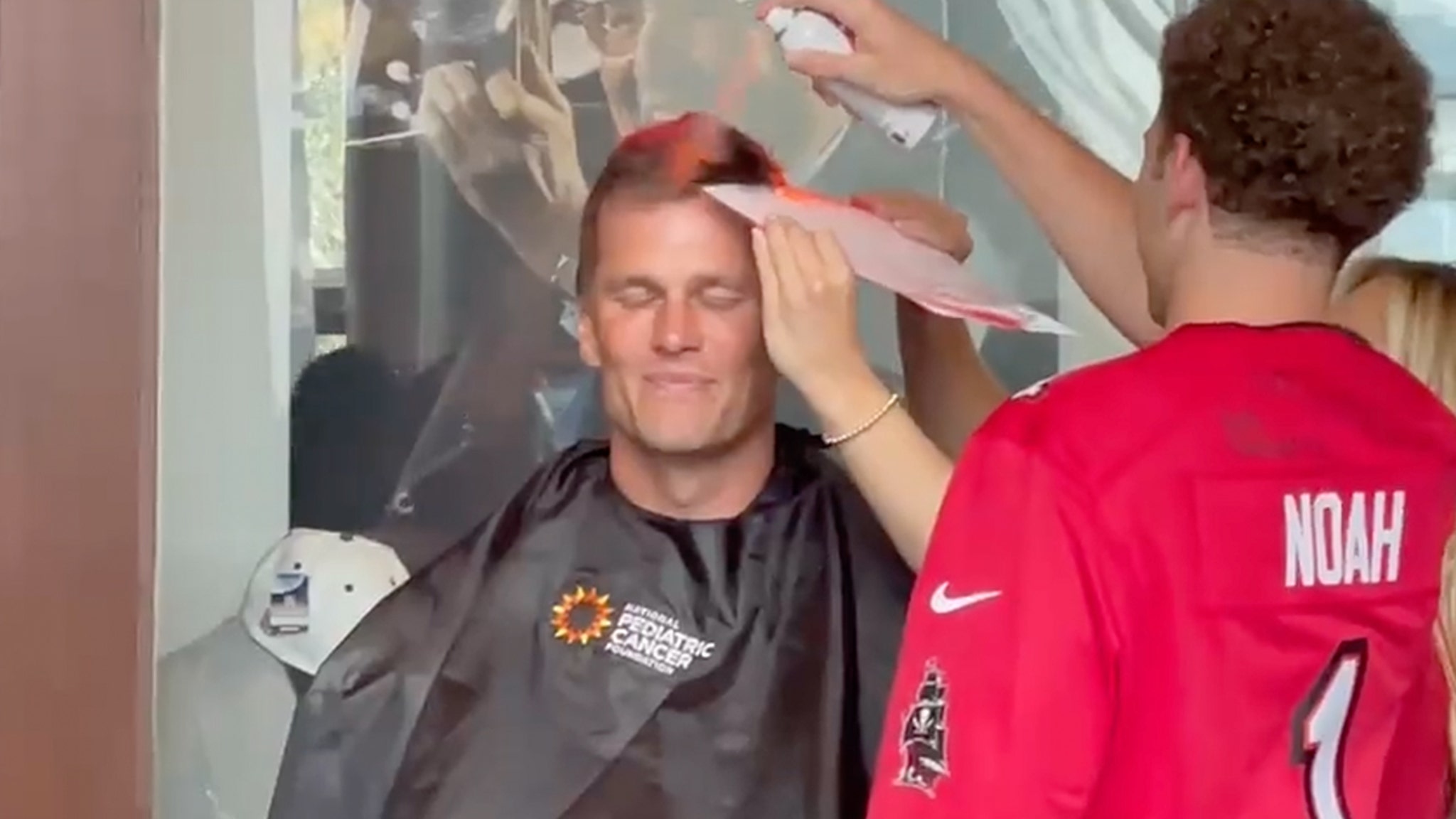 Tom Brady Dyes His Hair Orange At Charity Event thumbnail