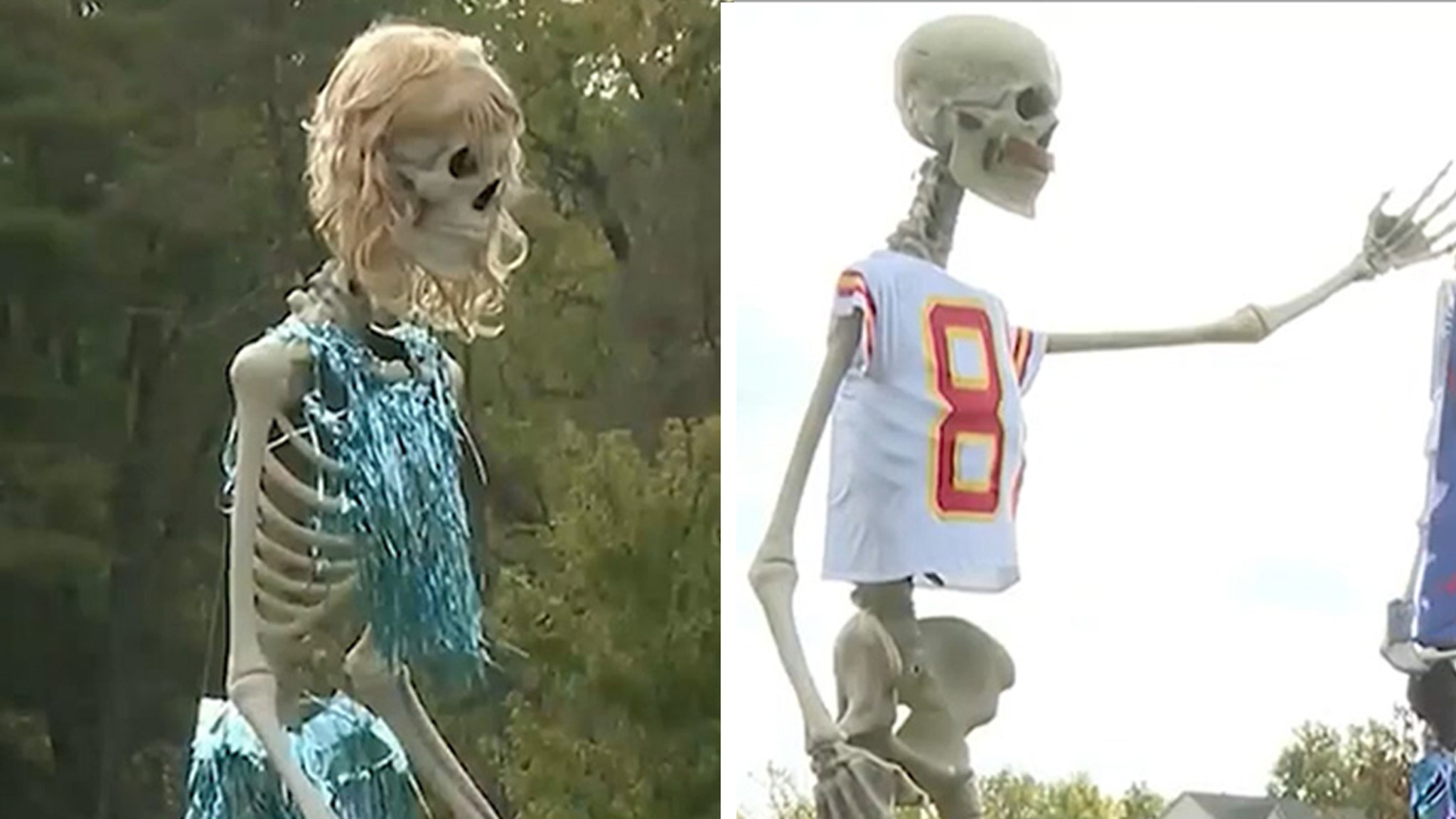 Photo of Taylor Swift And Travis Kelce Skeletons Appear In Indiana For Halloween