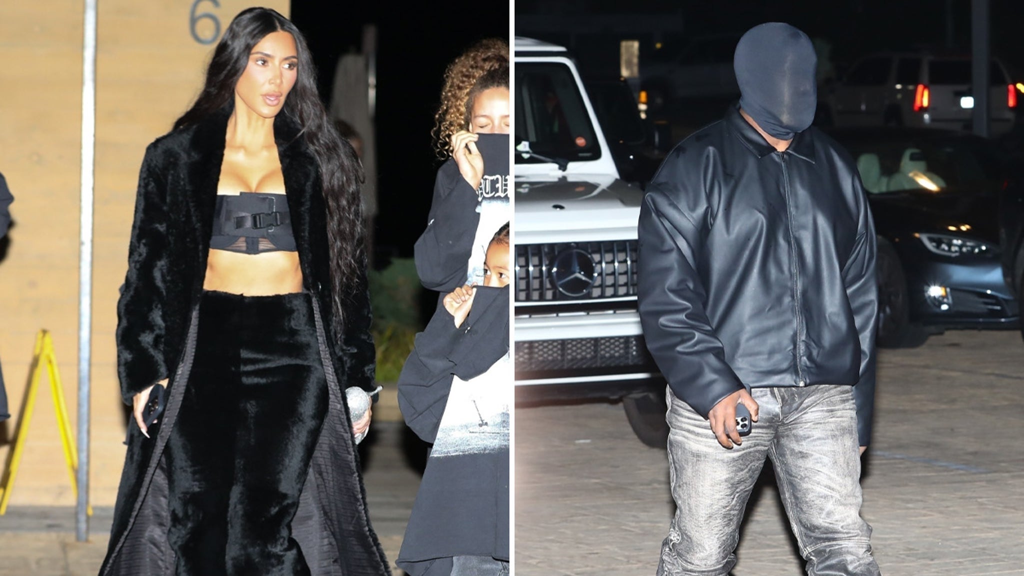 Kim & Kanye Reunite For Dinner with North, Friends Wear ‘Vultures’ Shirts