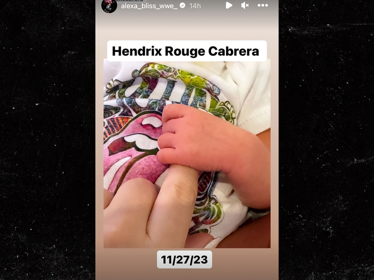 alexa bliss, ryan cabrera baby instagram story.