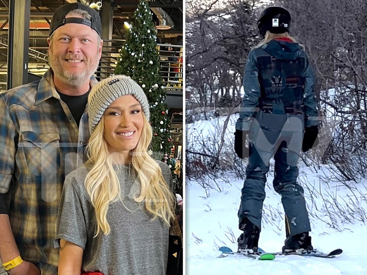 Gwen Stefani and Blake Shelton Go Skiing