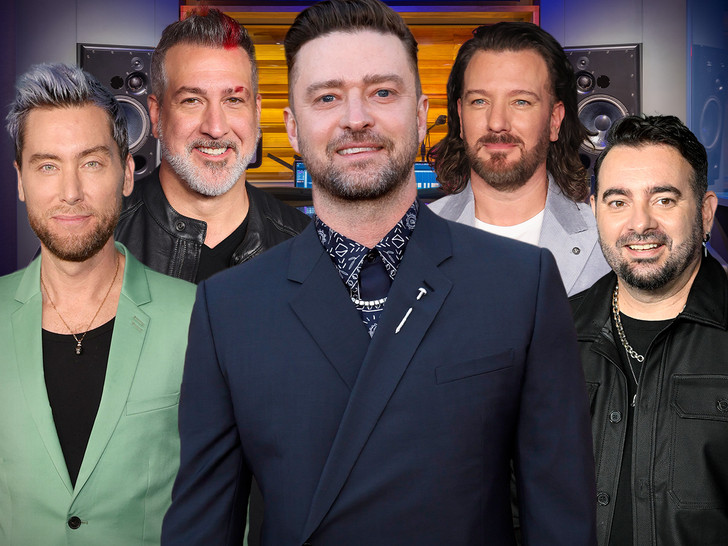 Justin Timberlake links, Lance Bass, Joey Fatone, JC Chasez und Chris Kilpatrick