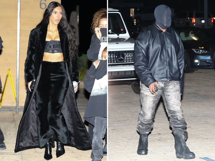 Kim Kardashian & Kanye West Reunite For Dinner with North