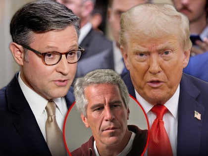 mike johnson donald trump jeffrey epstein main getty