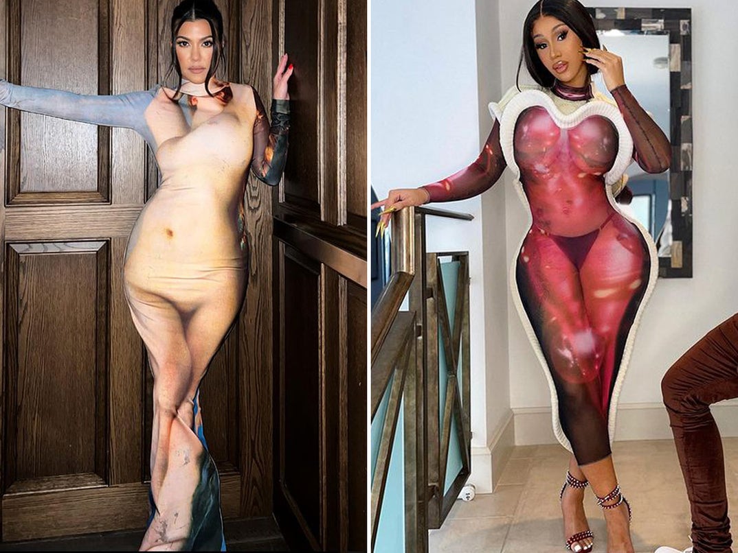 Kourtney Kardashian vs. Cardi B -- Bodycon Dress Edition