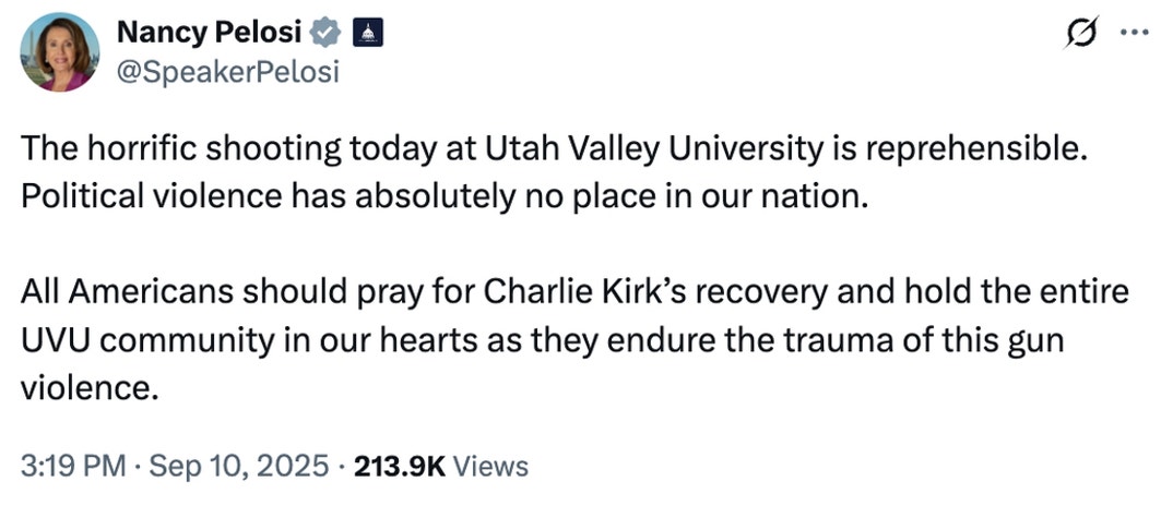 Politicians Reach To Charlie Kirk Shooting 1