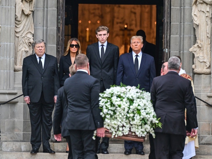 Donald Trump and Family at Melania's Mom's Funeral