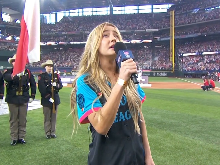 Singer Ingrid Andress Roasted for Terribly Bad National Anthem at Home Run  Derby