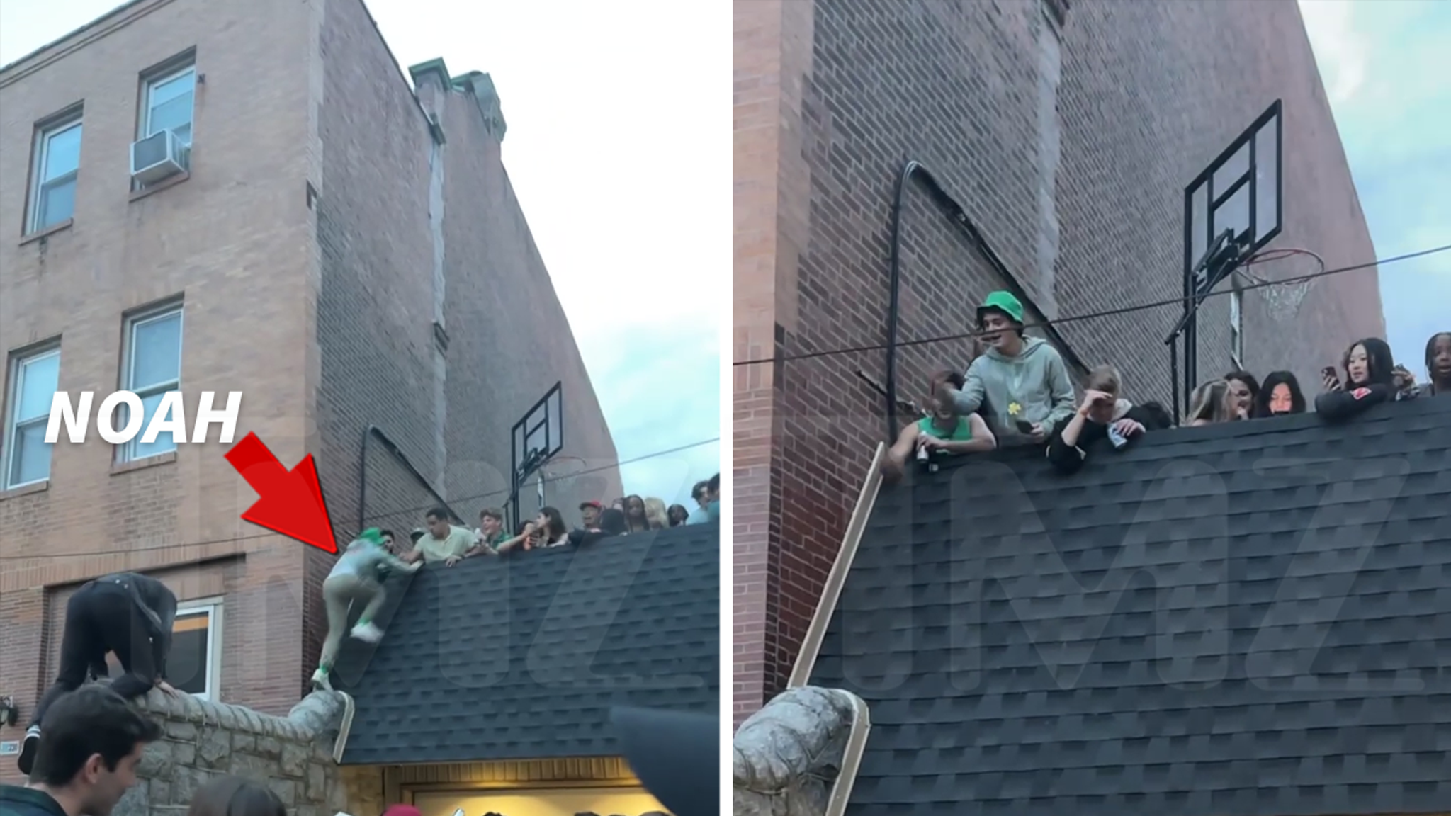 ‘Stranger Things’ stars Noah Schnapp climbing siblings’ rooftops in video