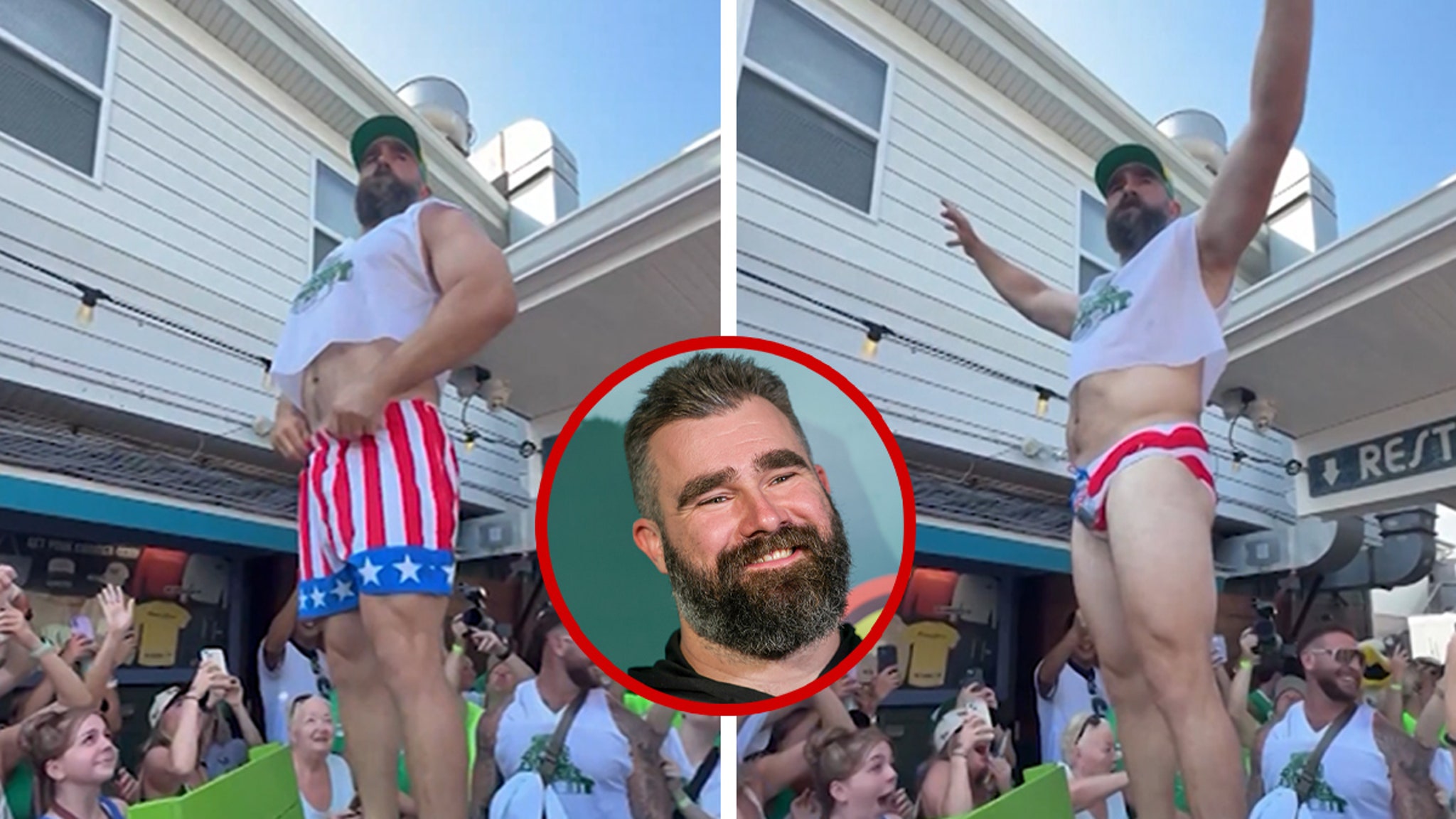 Jason Kelce Strips Down To Undies In Epic Entrance To Charity Event
