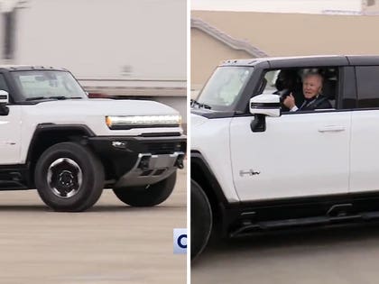 President Biden Speeds In New Electric Hummer, Faster Than His Corvette