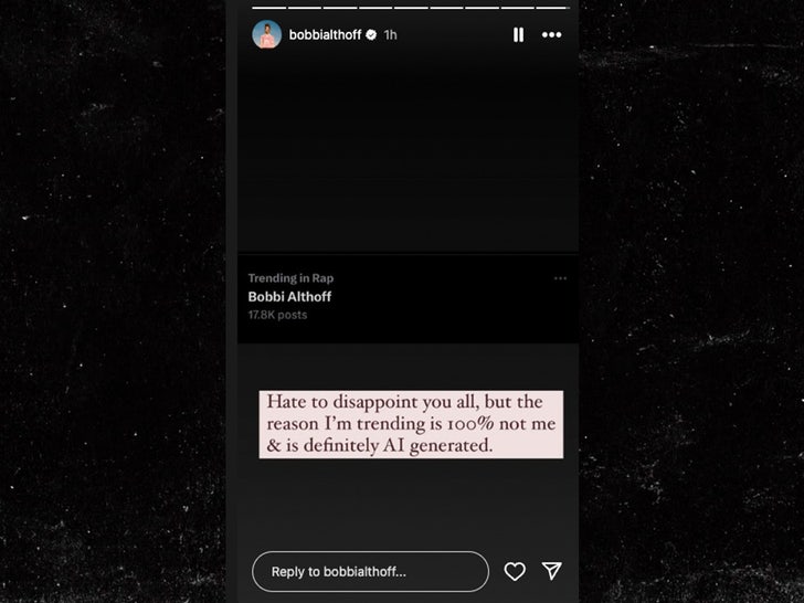 Bobbi Althoff dit que la vidéo de masturbation Deepfake d’elle est générée par l’IA