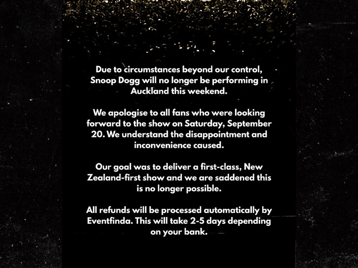 snoop dogg cancels show insta 1