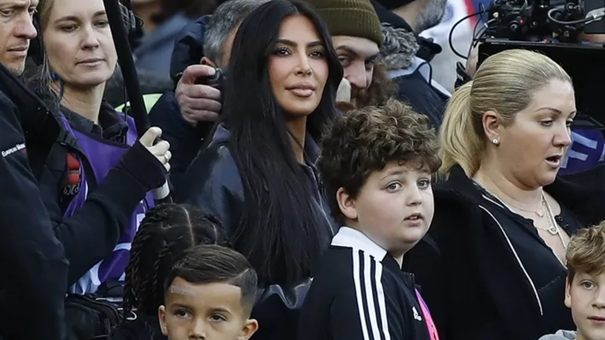 Kim Kardashian Continues ‘Soccer Tour’ with Son Saint at Paris PSG Game