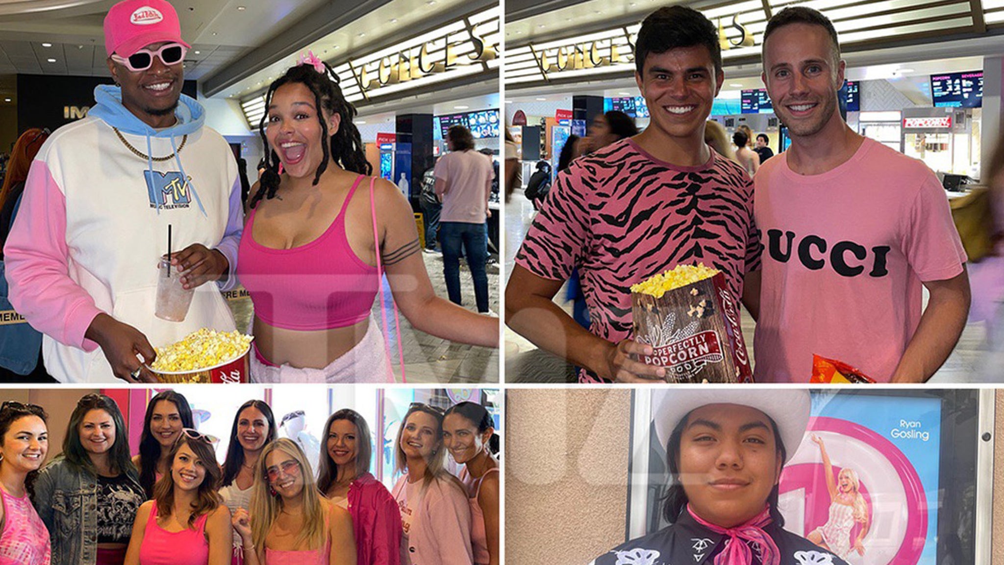 'Barbie' fans dress up for a movie at The Grove in Los Angeles