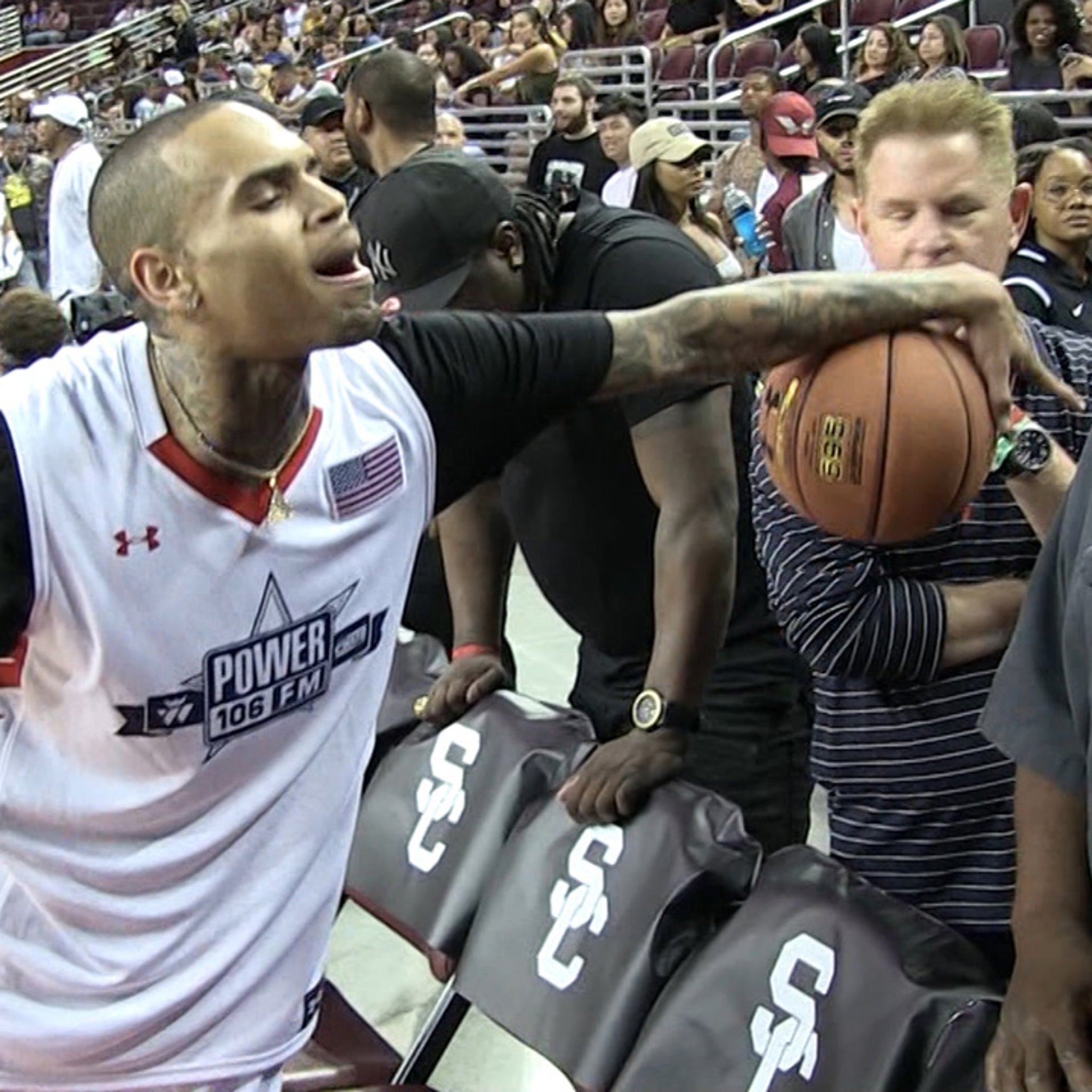 Chris Brown took part in a Celebrity Basketball Game, and he doesn