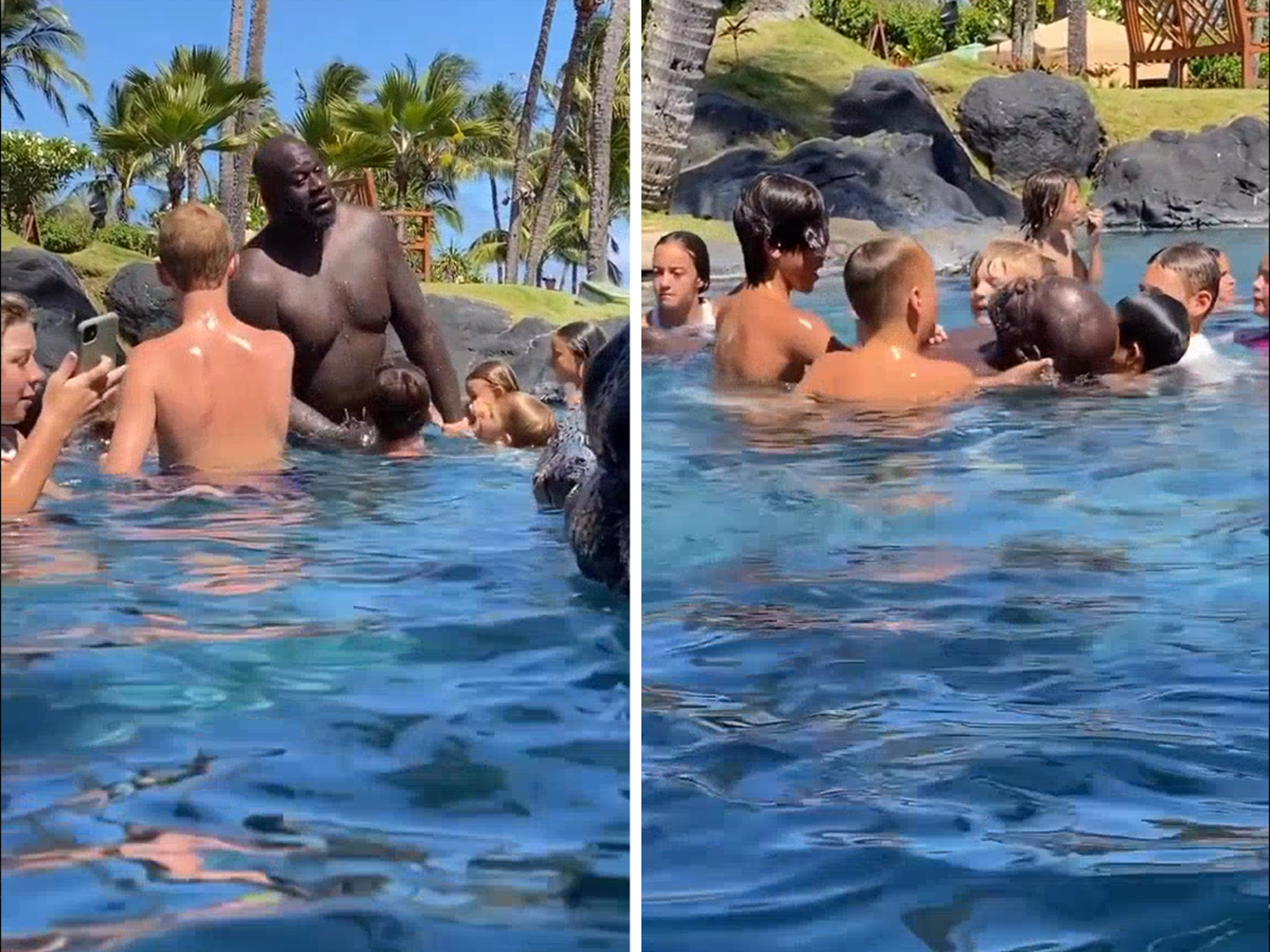 Shaquille ONeal Hilariously Saved By Kids While Drowning In Resort Pool