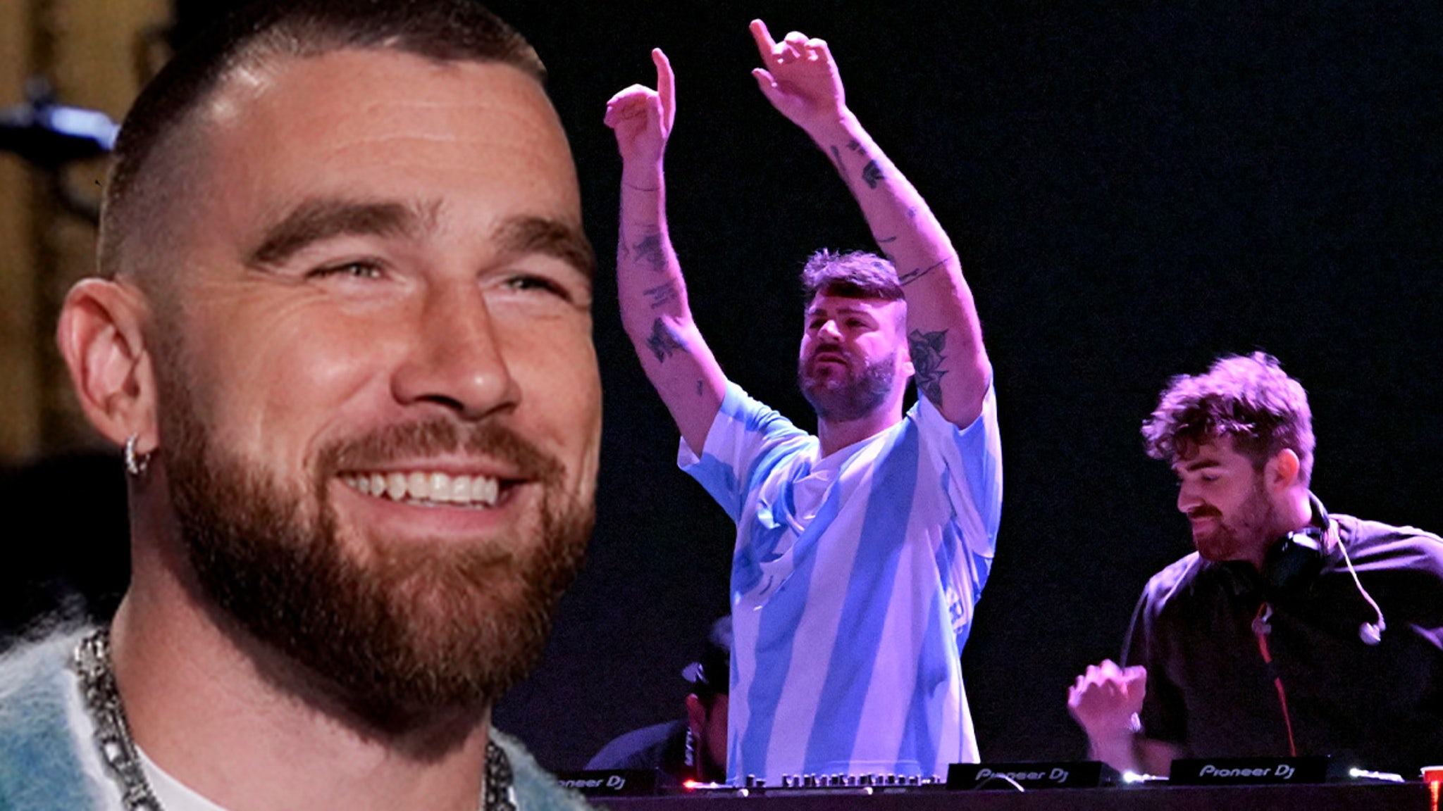 Travis Kelce Parties with Chainsmokers at Kentucky Derby Event