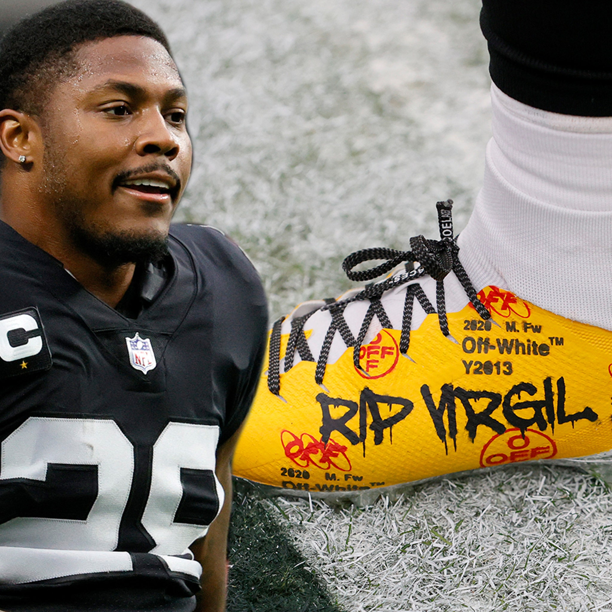 Raiders' Josh Jacobs Honors Virgil Abloh With Off-White Cleats