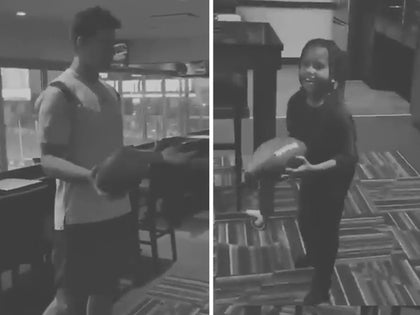 Kanye West Brings Son Saint To Bucs Game, Plays Catch With Tom Brady