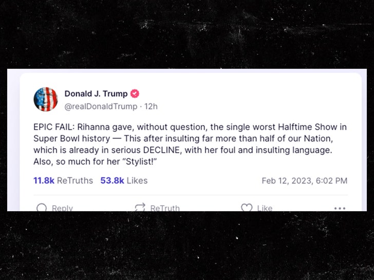 Donald Trump's tweet about Rihanna's Halftime Show