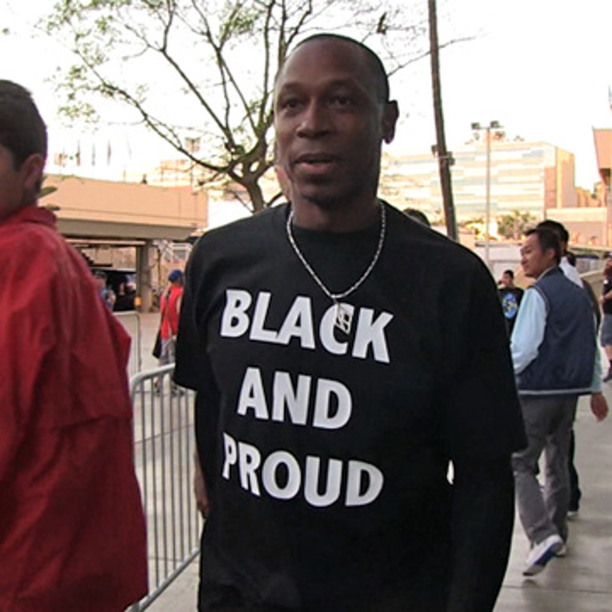 Kenny Lofton -- Wore 'Black and Proud' Shirt  to Clippers Game