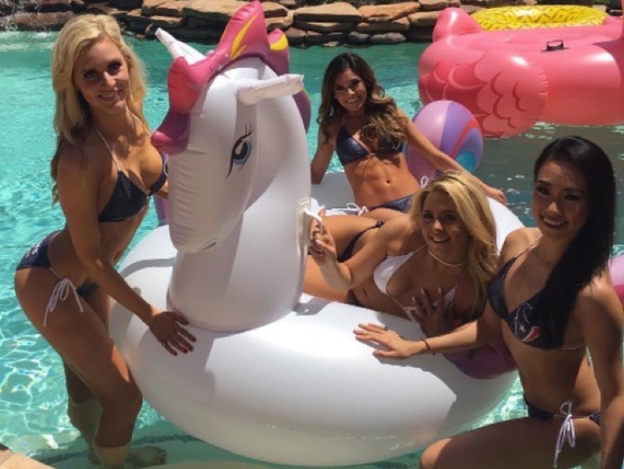 Houston Texans Cheerleaders Host Bikini-Clad Barbecue Party