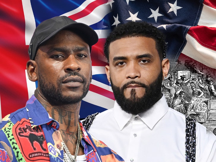 Skepta Joyner Lucas american flag boston tea party getty comp 2