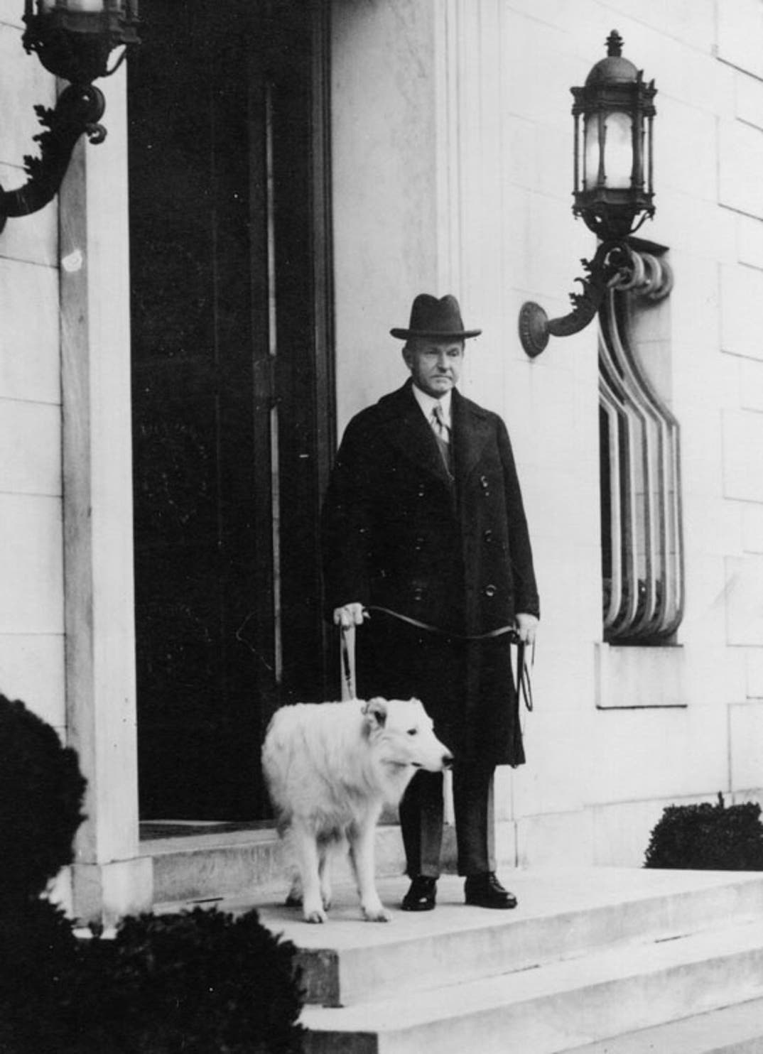President Calvin Coolidge and his fancy collie