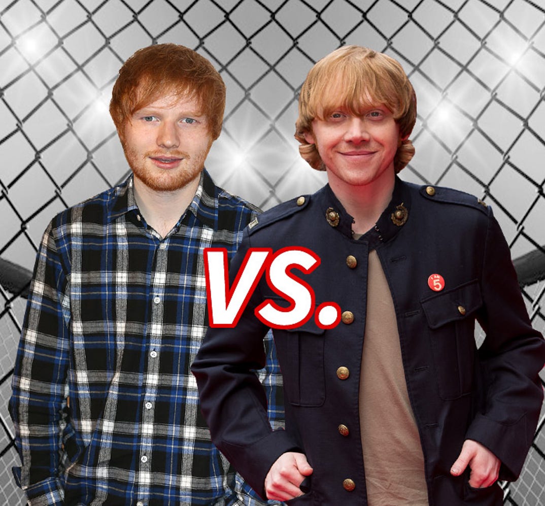 Battle of the Gingers! Ed Sheeran (24) vs. Rupert Grint (26)