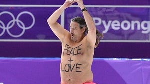 Olympics Invaded By Fat Streaker with Monkey Penis Pouch