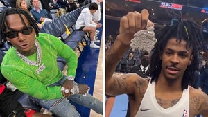 Ja Morant Gets Iced-Out Bread Gang Chain From Moneybagg Yo After Game 1