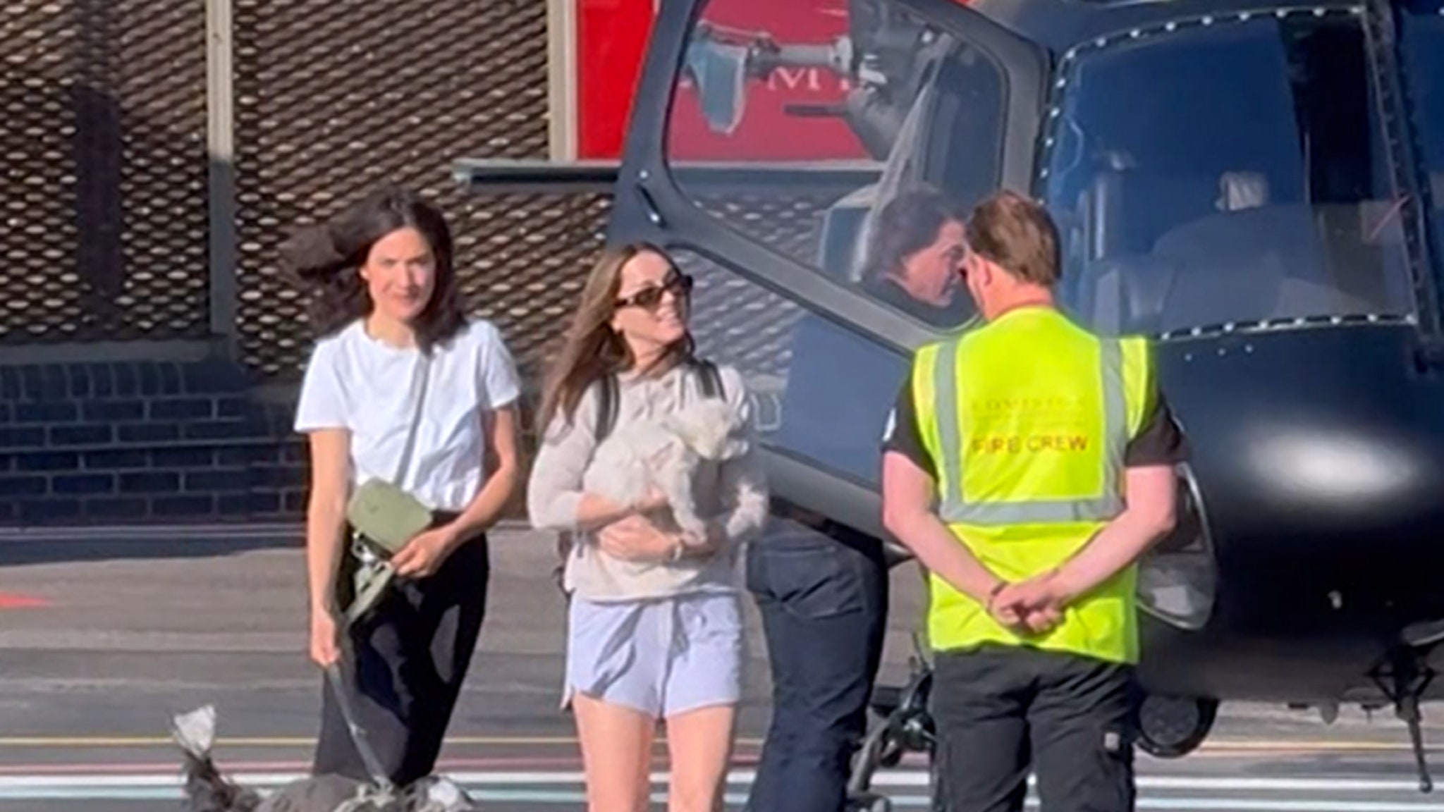 Ana de Armas & Tom Cruise Land in London on Helicopter Piloted by Action Star