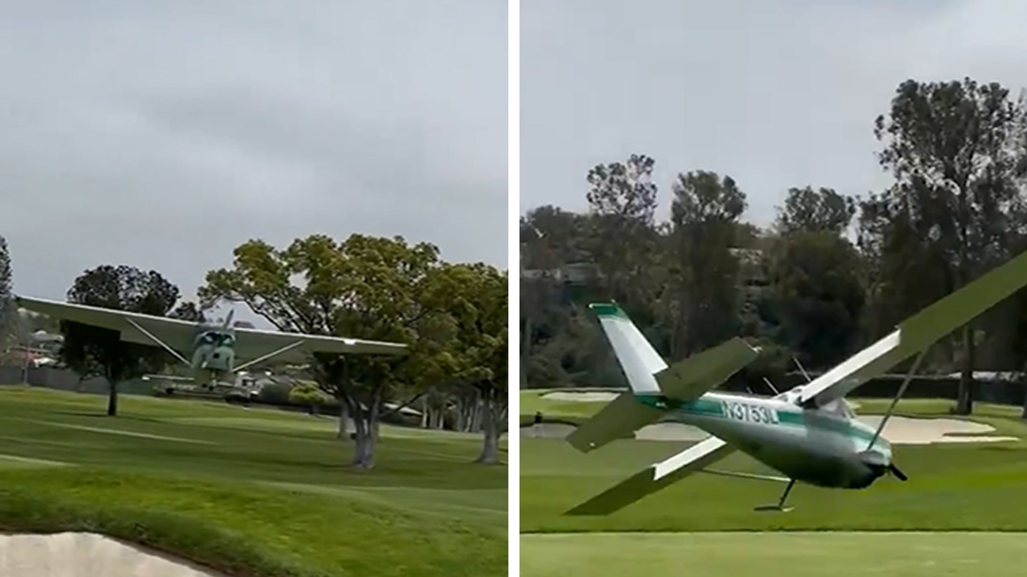 Plane Makes Harrowing Emergency Landing In Front Of Golfers At Riviera Country Club