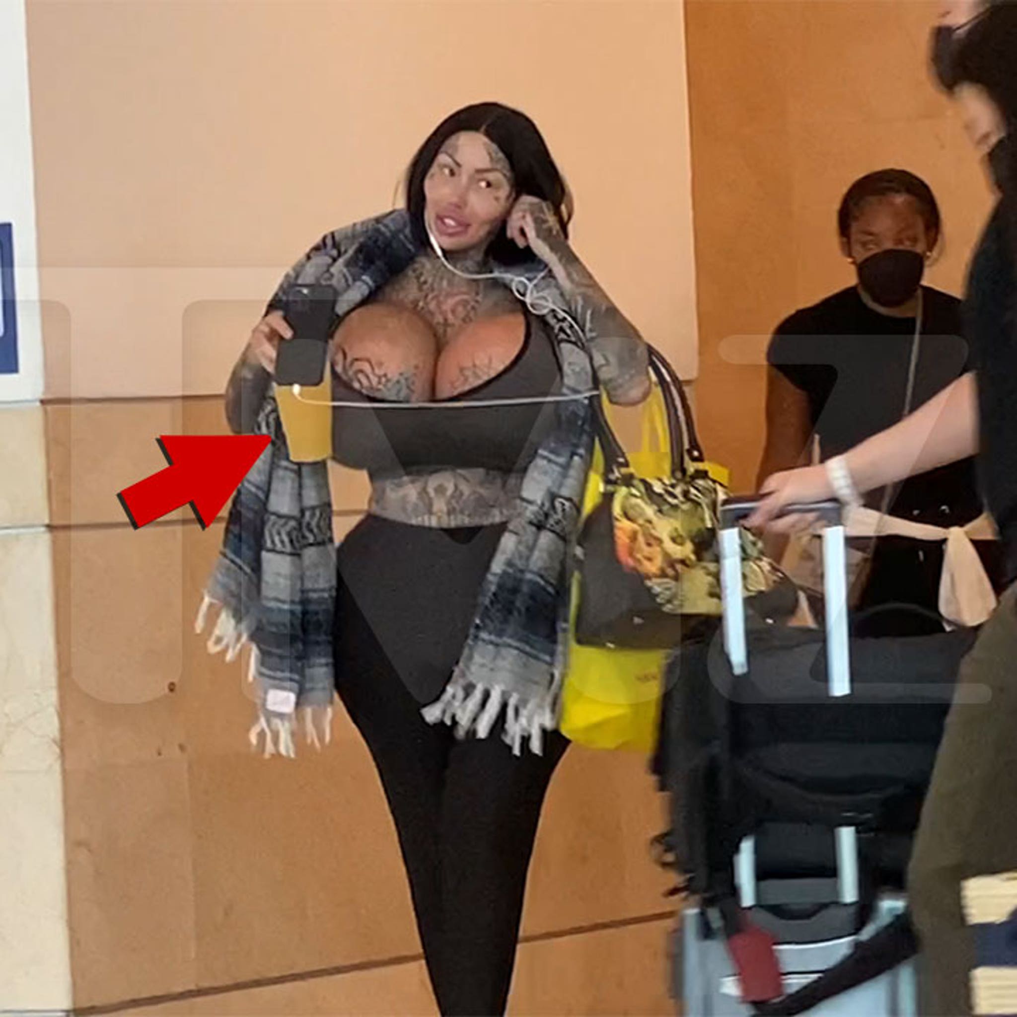 Airport big boobs