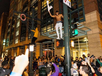 Denver Nuggets Fans Celebrate Win Photos 2