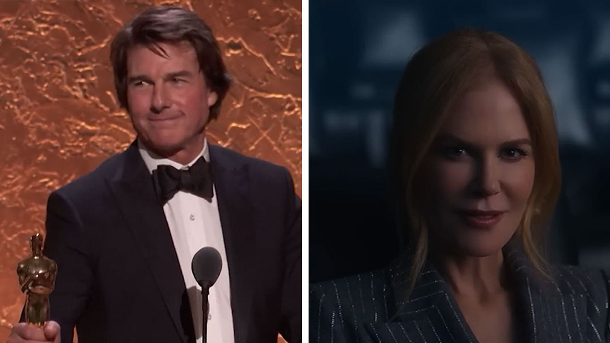 Tom Cruise’s Oscar Speech Hilariously Similar to Nicole Kidman AMC Ad in Mash-Up Tom Cruise’s Oscar Speech Hilariously Similar to Nicole Kidman AMC Ad in Mash-Up
