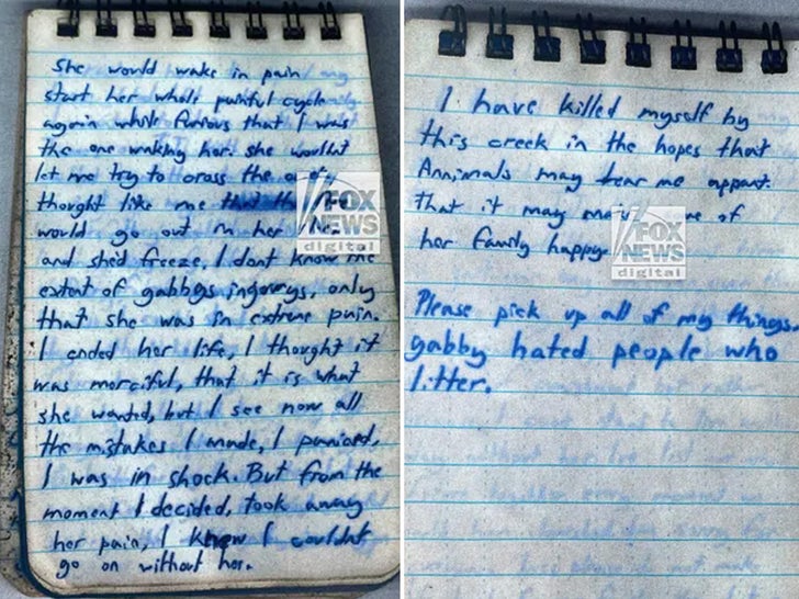 Brian Laundrie's Confession Note