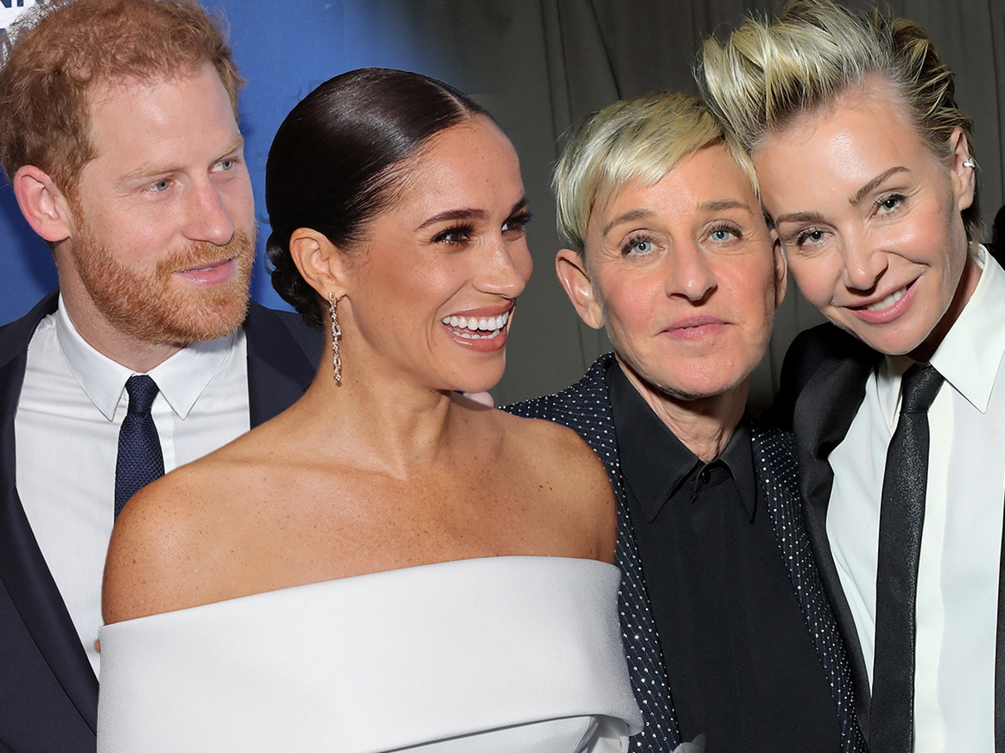 Prince Harry and Meghan Markle Attend Ellen DeGeneres Vow Renewal with  Portia