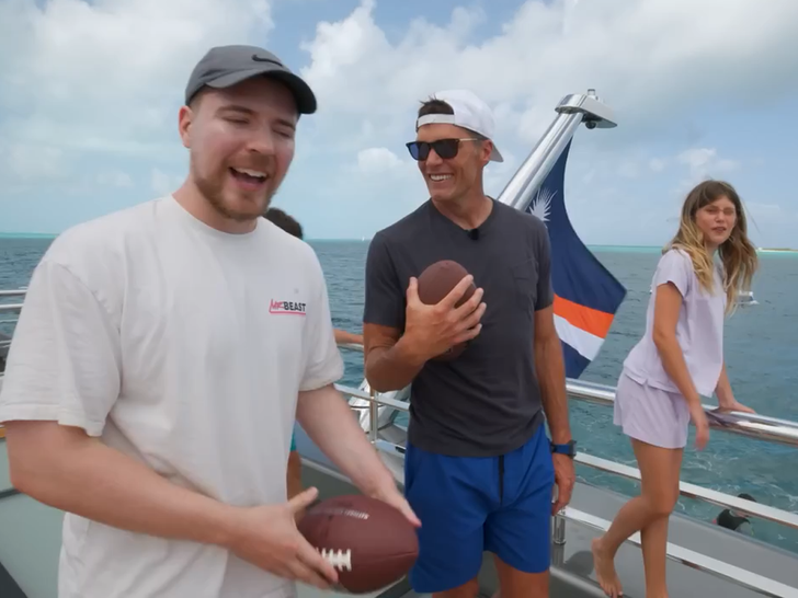 Tom Brady breaks  and Mr. Beast's drone in one go while on