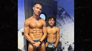 Cristiano Ronaldo & 11-Year-Old Son Flex Abs After Workout Sesh