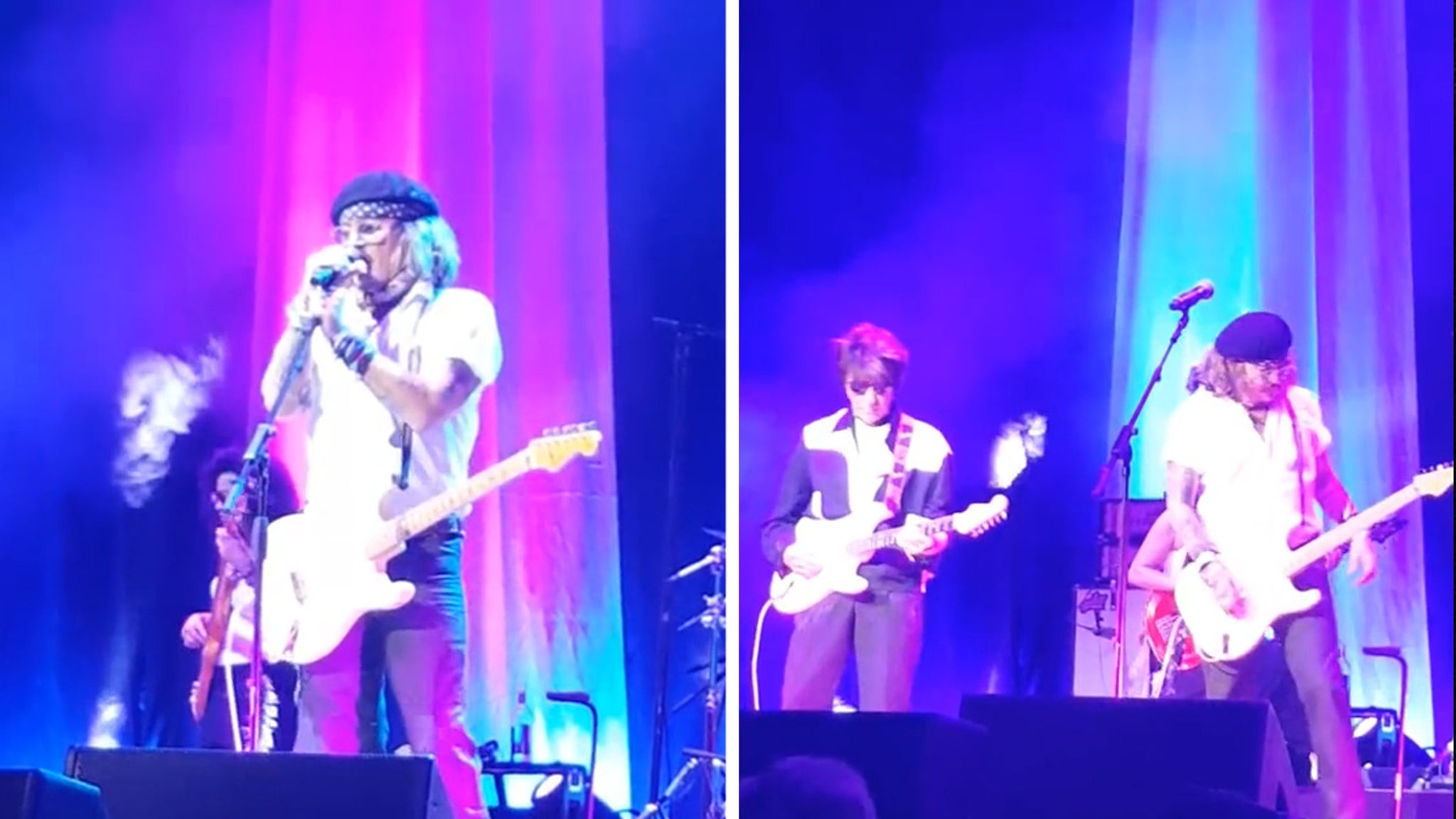 Johnny Depp Rocks Out Onstage at Concert in England with Jeff Beck