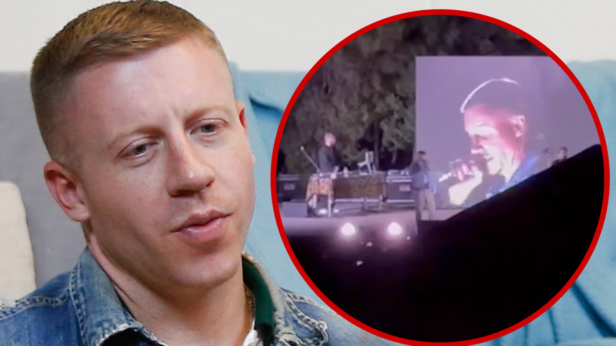 Macklemore chants “F*** America” on stage during a concert in Seattle