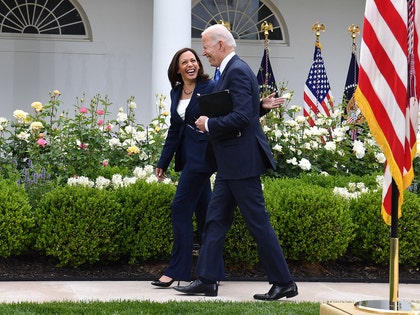 0513-joe biden kamala harris nomasks rose garden getty