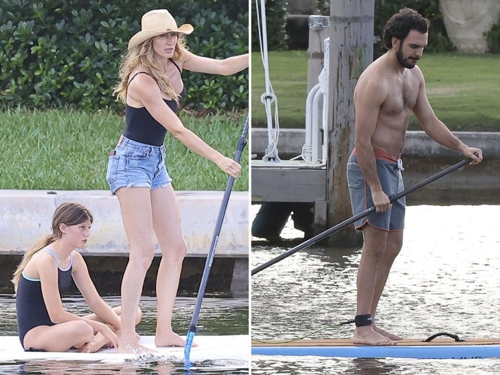 Gisele and Joaquim spend Father's Day With Kids Paddleboarding