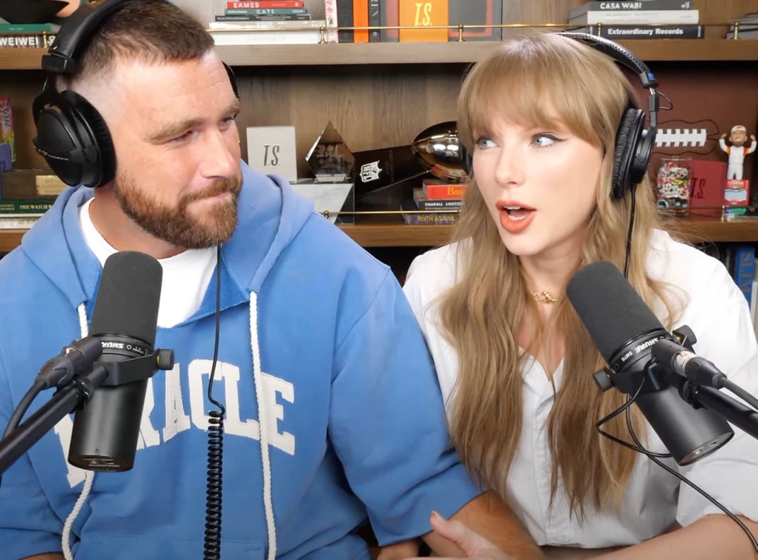 Taylor Swift Travis Kelce Handsy New Heights Podcast 4