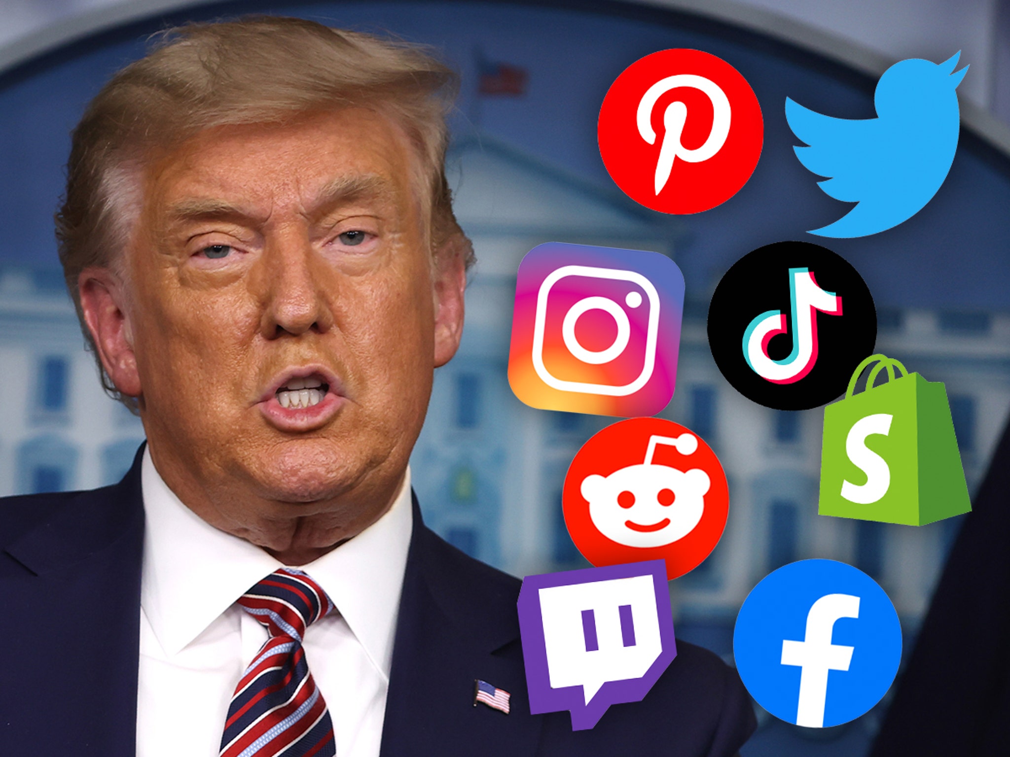 Trump Banned From Major Social Media Platforms Pinterest Shopify Too Why is donald trump trying to ban travel mr trump said: trump banned from major social media